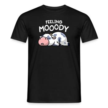 Feeling Mooody Funny Moody Cow Lazy Farm Girl - Men's T-Shirt - black - Front - AI Model Male 178 light (178cm)