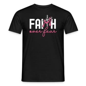 Glaube über Angst Brustkrebs Sensibilisierung Unterstützung - Männer T-Shirt - Schwarz - Vorne - AI Model Male 178 light (178cm)