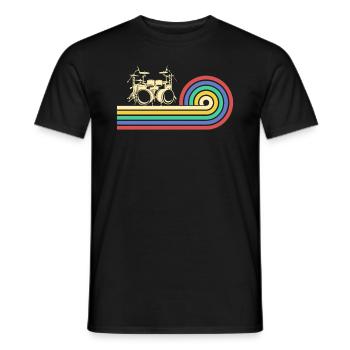 Retro Drummer Player Percussion Drumming Drummer - Men's T-Shirt - black - Front - AI Model Male 178 light (178cm)