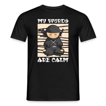 Serenity Ninja Fan Calm Yoga Lover Peaceful - Men's T-Shirt - black - Front - AI Model Male 178 light (178cm)