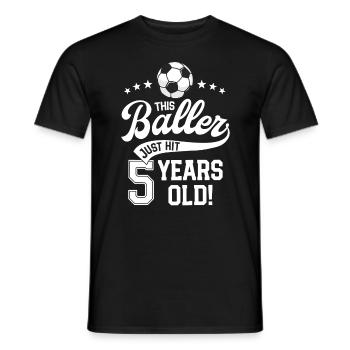 5 Years Old Soccer Themed Birthday Party 5th Bday - Men's T-Shirt - black - Front - AI Model Male 178 light (178cm)