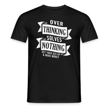 Funny Overthinking Statement Positivity Financial - Men's T-Shirt - black - Front - AI Model Male 178 light (178cm)