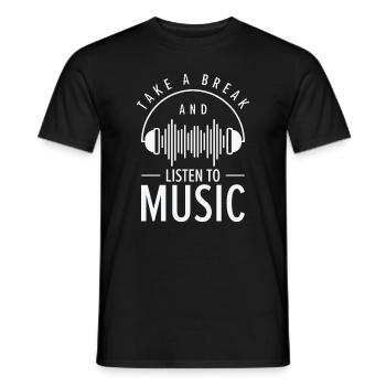 Serenity Music Lover Relaxing Break Inspirational - Men's T-Shirt - black - Front - AI Model Male 178 light (178cm)