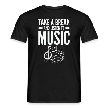 Serenity Music Lover Relaxing Break Inspirational - Men's T-Shirt - black - Front - AI Model Male 178 light (178cm)