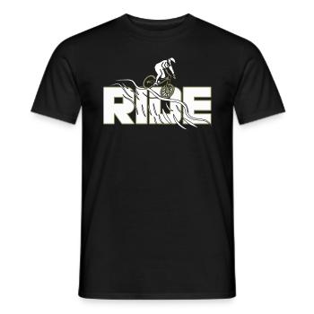 Mountain Bike Downhill Bike Tour Biker - Men's T-Shirt - black - Front - AI Model Male 178 light (178cm)