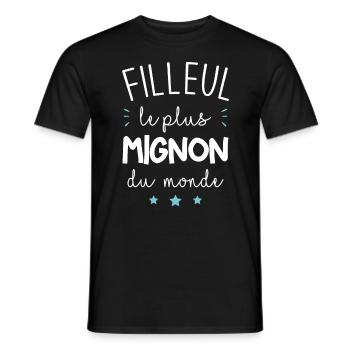 Filleul le plus mignon du monde - T-shirt homme - noir - Devant - AI Model Male 178 light (178cm)