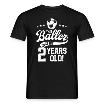 3 Years Old Soccer Themed Birthday Party 2nd Bday - Men's T-Shirt - black - Front - AI Model Male 178 light (178cm)