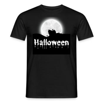 Halloween Creepy Cemetery Moon Witch Vampire - Men's T-Shirt - black - Front - AI Model Male 178 light (178cm)