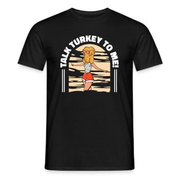 Funny Thanksgiving Season Cool Turkey Hilarious - Men's T-Shirt - black - Front - AI Model Male 178 light (178cm)
