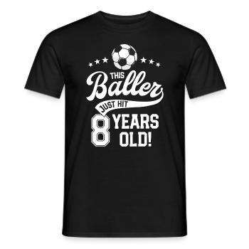 8 Years Old Soccer Themed Birthday Party 8th Bday - Men's T-Shirt - black - Front - AI Model Male 178 light (178cm)