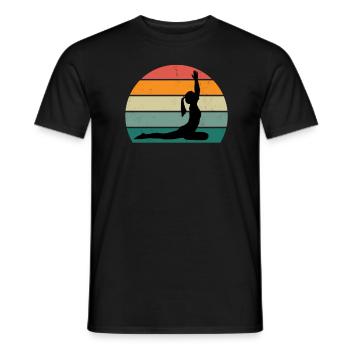 yoga mat yoga teacher yoga position relaxation yoga - Men's T-Shirt - black - Front - AI Model Male 178 light (178cm)