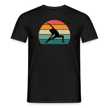 yoga mat yoga teacher yoga position relaxation yoga - Men's T-Shirt - black - Front - AI Model Male 178 light (178cm)