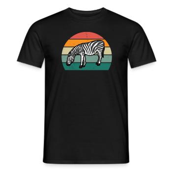 black and white striped horses zebra - Men's T-Shirt - black - Front - AI Model Male 178 light (178cm)