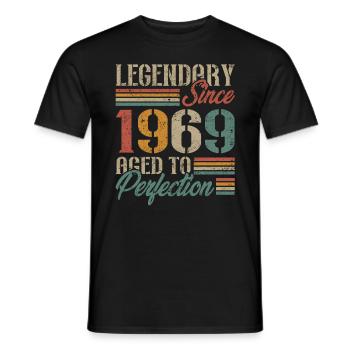 Vintage 1969 Cadeau D'anniversaire Rétro - T-shirt homme - noir - Devant - AI Model Male 178 light (178cm)
