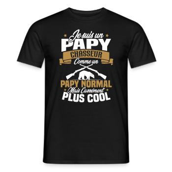 Je suis un papy chasseur comme un papy normal - T-shirt homme - noir - Devant - AI Model Male 178 light (178cm)