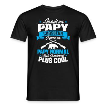 Je suis un papy chasseur comme un papy normal - T-shirt homme - noir - Devant - AI Model Male 178 light (178cm)