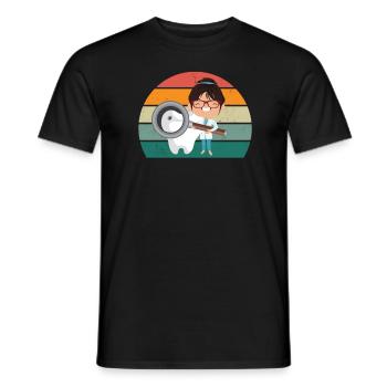 zahnärztin zahn zähne bohrer bohren zahn zahnarzt - Männer T-Shirt - Schwarz - Vorne - AI Model Male 178 light (178cm)