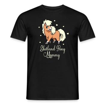Pferdeliebhaber - Shetland Pony Mommy - Männer T-Shirt - Schwarz - Vorne - AI Model Male 178 light (178cm)
