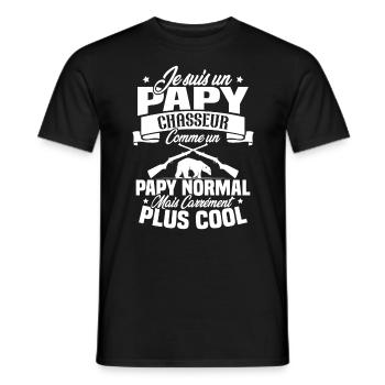 Je suis un papy chasseur comme un papy normal - T-shirt homme - noir - Devant - AI Model Male 178 light (178cm)