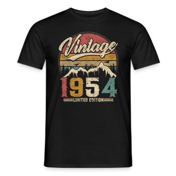 Vintage 1954 Limited Edition Cadeau D'anniversaire - T-shirt homme - noir - Devant - AI Model Male 178 light (178cm)