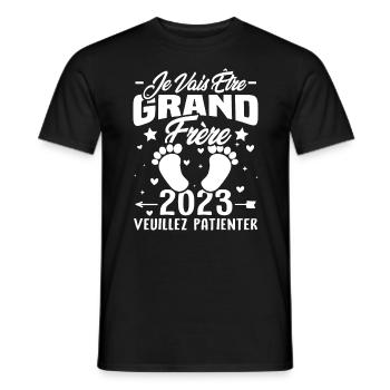 Je Vais Être Grand Frère en 2023 - T-shirt homme - noir - Devant - AI Model Male 178 light (178cm)