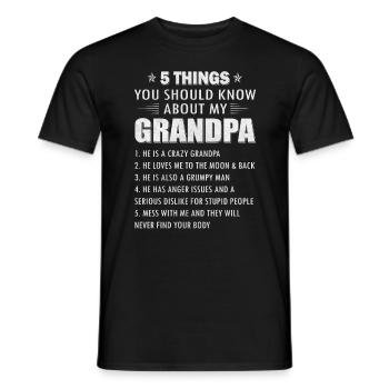 5 Things You Should Know About My Grandpa Grandpa - Men's T-Shirt - black - Front - AI Model Male 178 light (178cm)