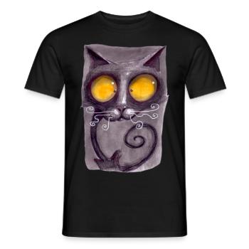 Serial Cat 13 - Men's T-Shirt - black - Front - AI Model Male 178 light (178cm)