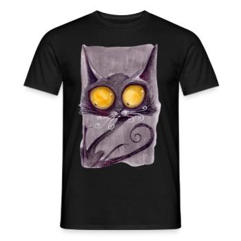 Serial Cat 12 - Men's T-Shirt - black - Front - AI Model Male 178 light (178cm)
