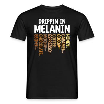 Drippin In Melanin Honey Caramel Cocoa Coffee - Men's T-Shirt - black - Front - AI Model Male 178 light (178cm)