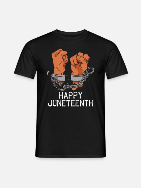 Happy Juneteenth Break Shackles Chain - Men's T-Shirt - black