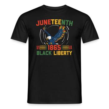 Juneteenth 1865 Black Liberty Melanated - Men's T-Shirt - black - Front - AI Model Male 178 light (178cm)
