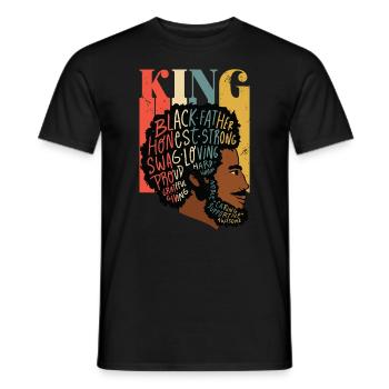 King Proud Melanated Dad Black Father’s Day - T-shirt homme - noir - Devant - AI Model Male 178 light (178cm)