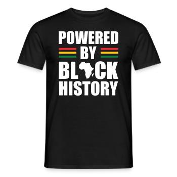 Powered By Black History Independence Day - Men's T-Shirt - black - Front - AI Model Male 178 light (178cm)