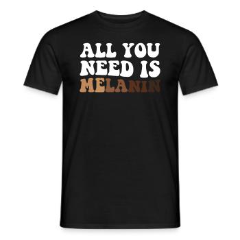 Tout ce dont vous avez besoin est de mélanine fière noire mélanée - T-shirt homme - noir - Devant - AI Model Male 178 light (178cm)