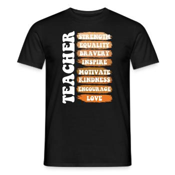 Teacher Strength Equality Pride Melanated - Men's T-Shirt - black - Front - AI Model Male 178 light (178cm)