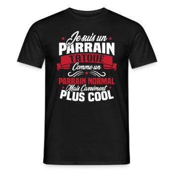 J'ai un parrain tatoué comme un parrain normal - T-shirt homme - noir - Devant - AI Model Male 178 light (178cm)