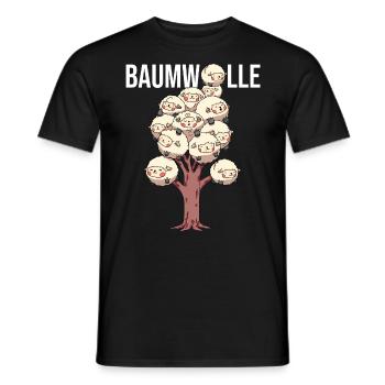 Baumwolle Cotton Tree Animals Fluffy Sheep Earth - Männer T-Shirt - Schwarz - Vorne - AI Model Male 178 light (178cm)