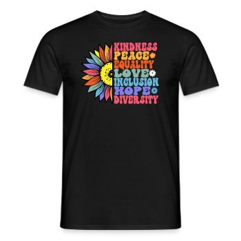 Gentillesse Paix Égalité Amour Espoir - T-shirt homme - noir - Devant - AI Model Male 178 light (178cm)