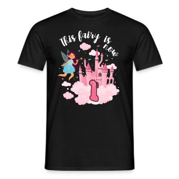 This fairy is now 1 magical castle 1. - Men's T-Shirt - black - Front - AI Model Male 178 light (178cm)