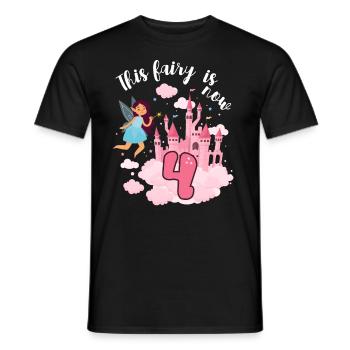 This fairy is now 4 Magic Castle 4. - Men's T-Shirt - black - Front - AI Model Male 178 light (178cm)