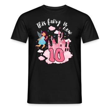 This fairy is now 10 Magic Castle 10. - Men's T-Shirt - black - Front - AI Model Male 178 light (178cm)
