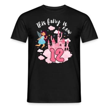 This fairy is now 12 Magic Castle 12. - Men's T-Shirt - black - Front - AI Model Male 178 light (178cm)