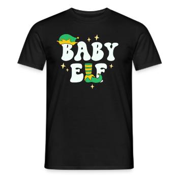 Baby Elf Matching Family Christmas Little Brother - Men's T-Shirt - black - Front - AI Model Male 178 light (178cm)