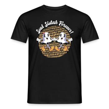Halloween Soul Sistah Ghost Spirit Cute Spooky - Men's T-Shirt - black - Front - AI Model Male 178 light (178cm)