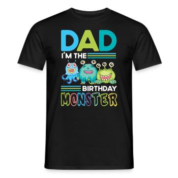 Father of the birthday monster Family siblings - Men's T-Shirt - black - Front - AI Model Male 178 light (178cm)