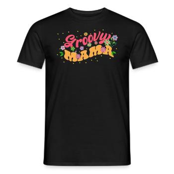 Groovy Mama Floral Fleurs Sauvages Fleurier - T-shirt homme - noir - Devant - AI Model Male 178 light (178cm)