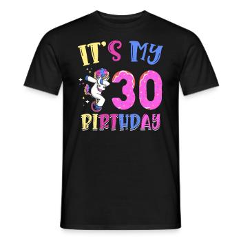 Es Ist Mein 30. Geburtstag Dabbing Unicorn Pony - Männer T-Shirt - Schwarz - Vorne - AI Model Male 178 light (178cm)