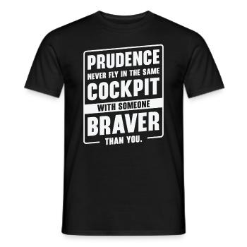 Prudence Wisdom Quotes Pilot Philosophy - Men's T-Shirt - black - Front - AI Model Male 178 light (178cm)
