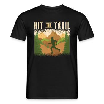 Courir dans la forêt Course en sentier Coureurs Jogging Joggers - T-shirt homme - noir - Devant - AI Model Male 178 light (178cm)