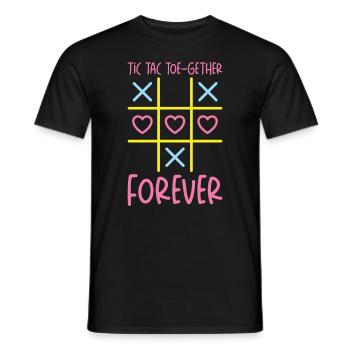 Saint-Valentin Enfants Famille Tic Tac Toe Game - T-shirt homme - noir - Devant - AI Model Male 178 light (178cm)